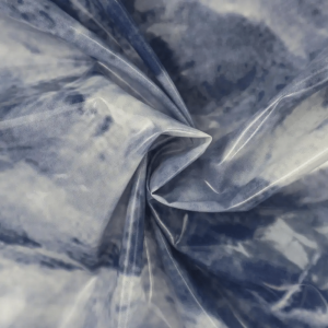 100% Nylon Fashion Shiny PU-Coated Printed Downproof Fabric